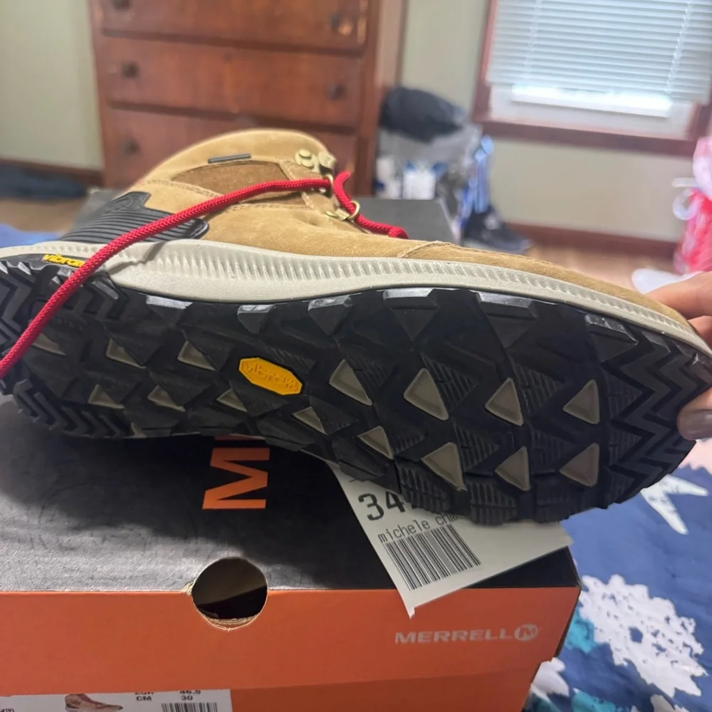 Merrell Ontario 85 Wool Mid WP Boots in Camel - Picture 2 of 4